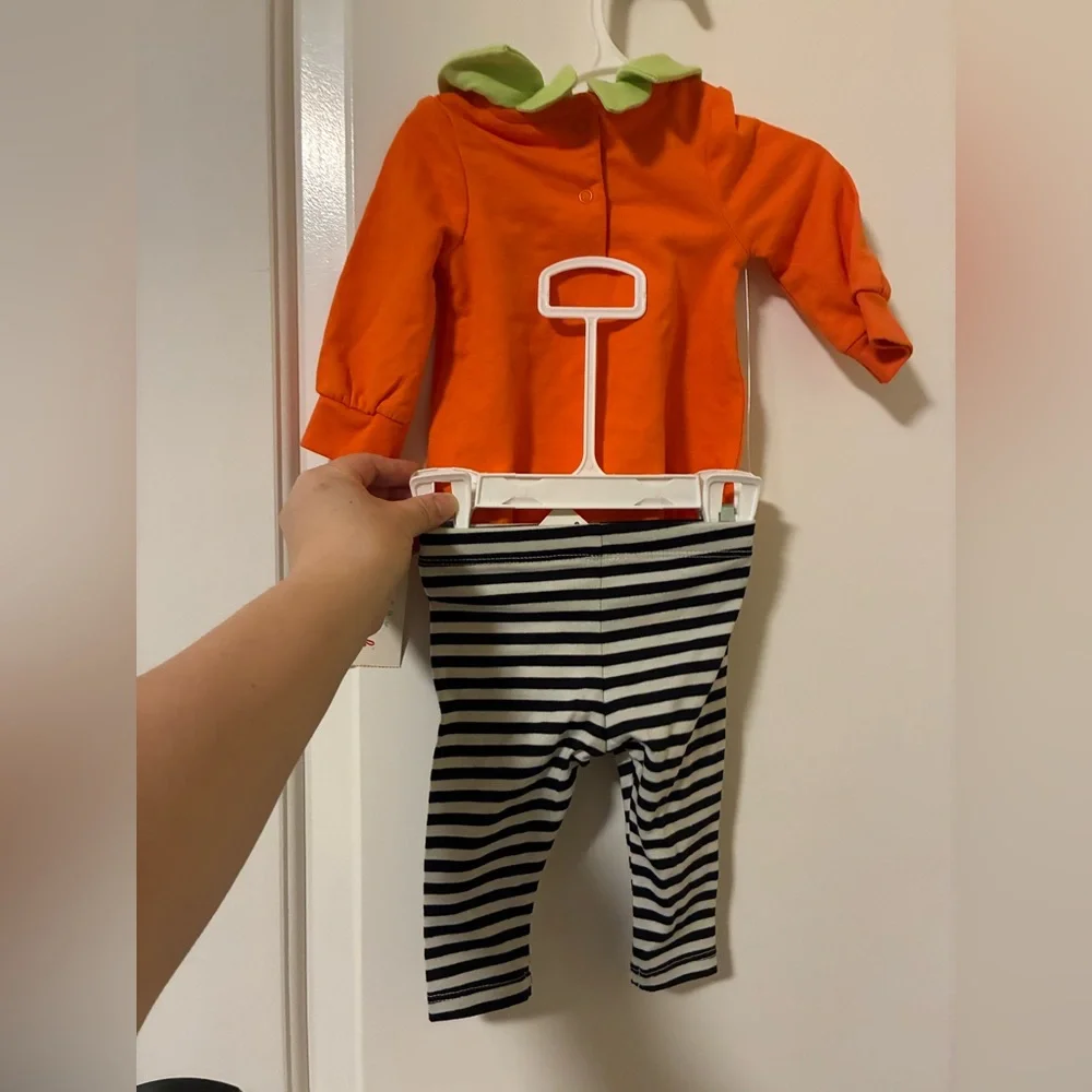 NWT cat & jack Orange Pumpkin Baby Costume Halloween outfit